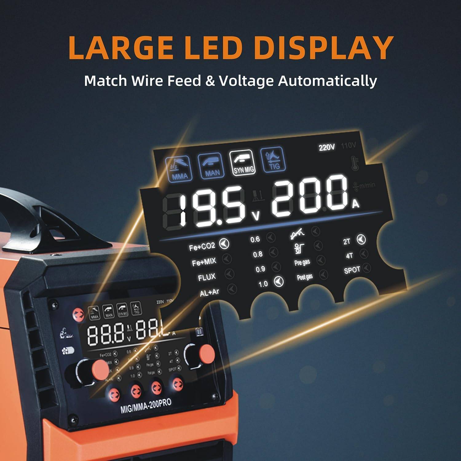 Welding Machine with spool and control panel