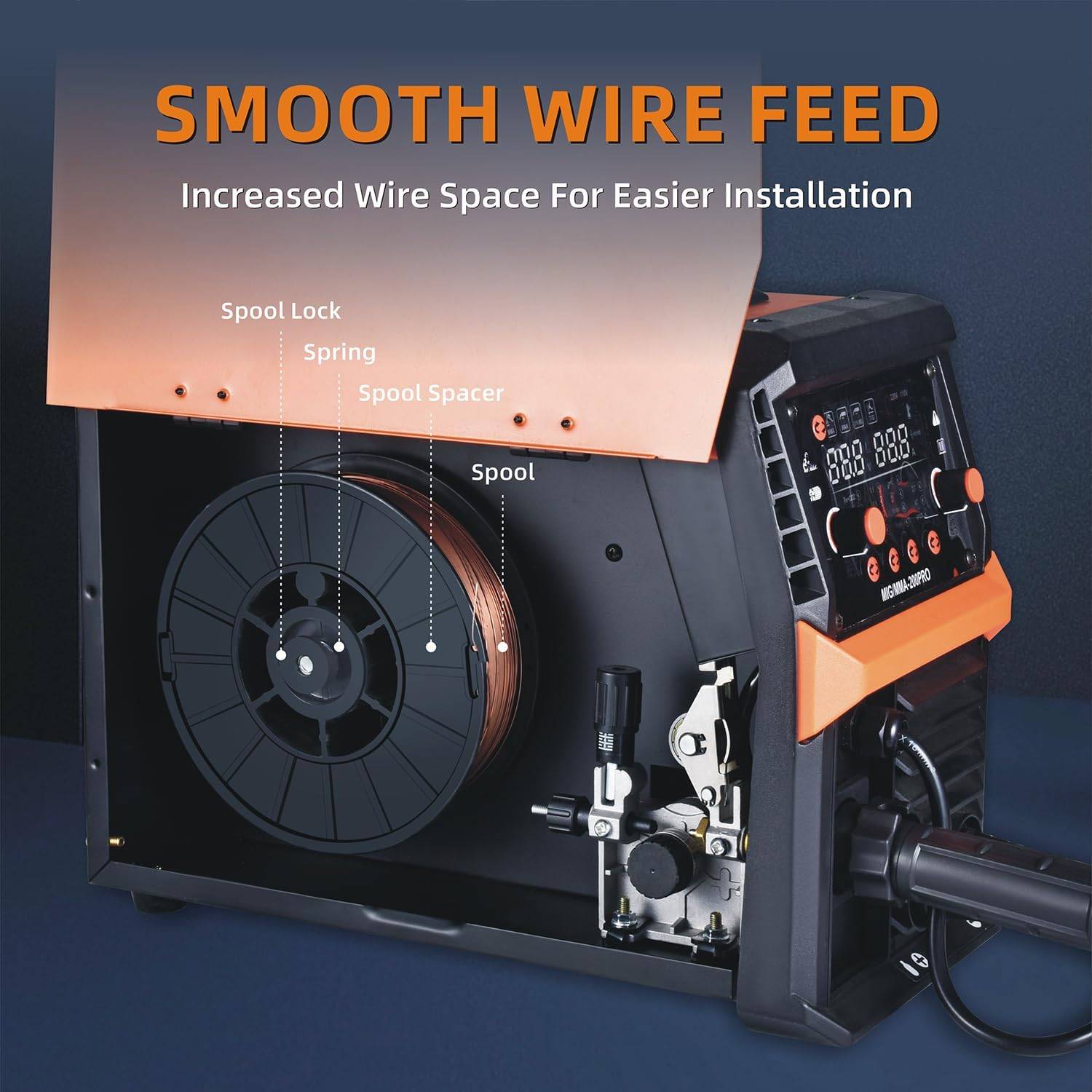 Welding Machine with spool and control panel