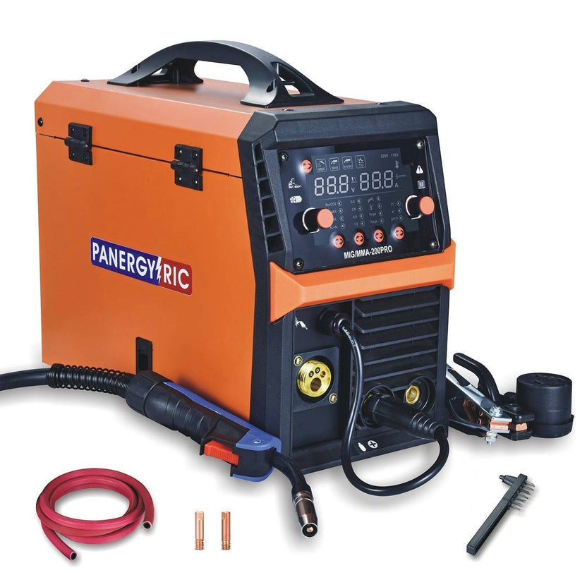 Portable MIG welder machine with LCD display and accessories Main image