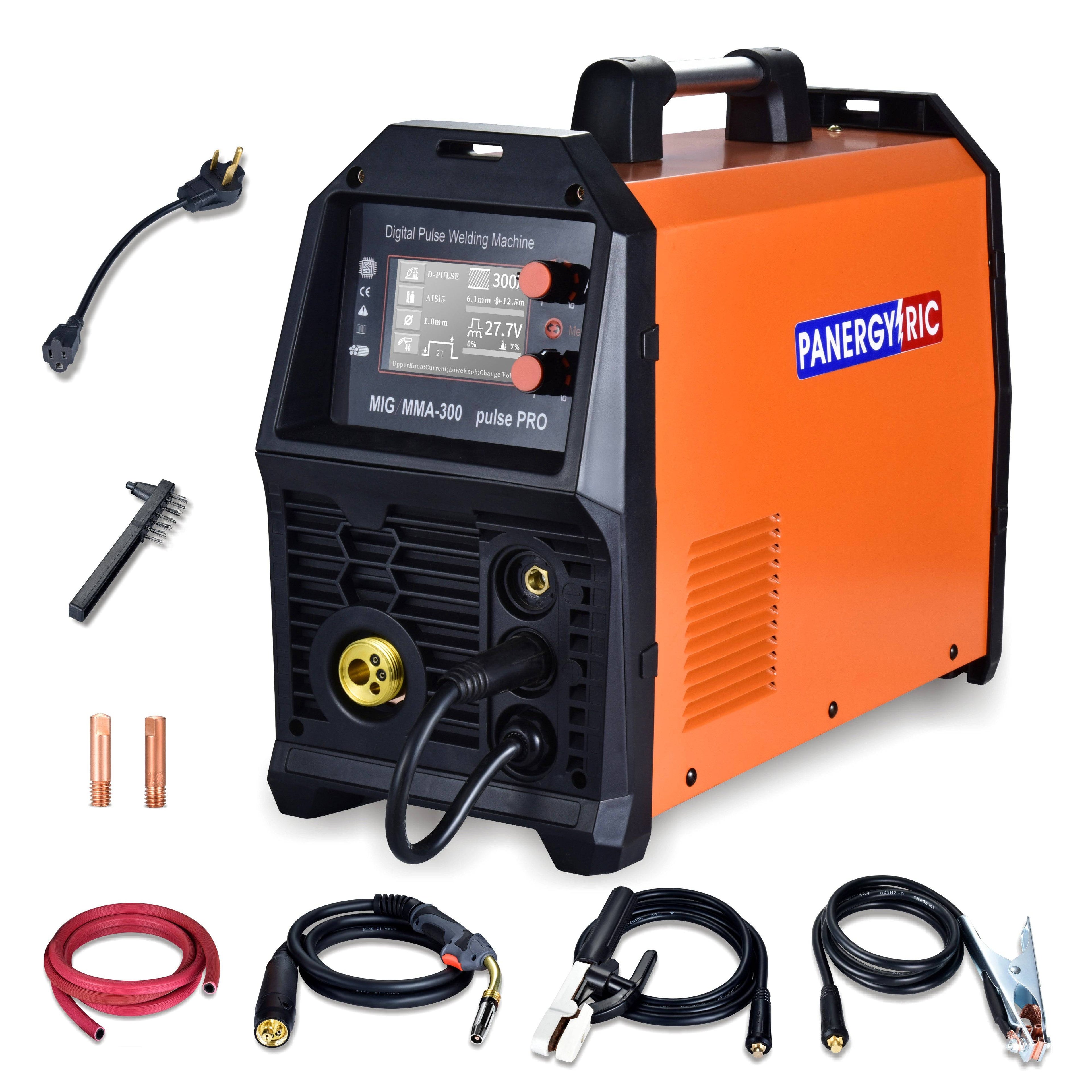 300A DiPulse MIG Welder with LCD display and accessories for industrial welding