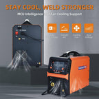 Portable MIG welder with LCD display and fan cooling support